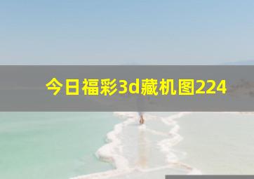 今日福彩3d藏机图224