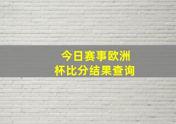 今日赛事欧洲杯比分结果查询