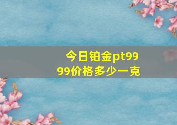 今日铂金pt9999价格多少一克