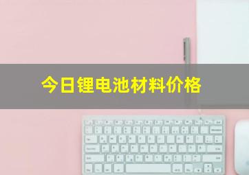 今日锂电池材料价格