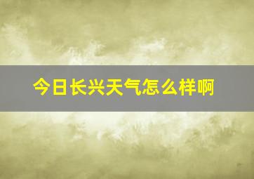 今日长兴天气怎么样啊