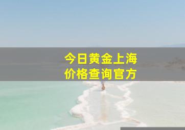 今日黄金上海价格查询官方