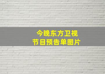 今晚东方卫视节目预告单图片