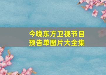 今晚东方卫视节目预告单图片大全集