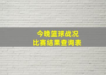 今晚篮球战况比赛结果查询表