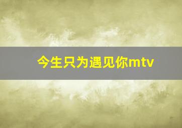 今生只为遇见你mtv