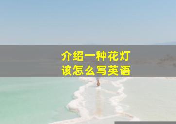 介绍一种花灯该怎么写英语