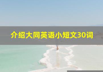 介绍大同英语小短文30词