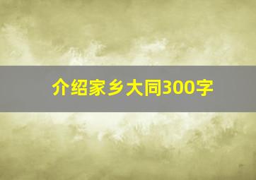 介绍家乡大同300字