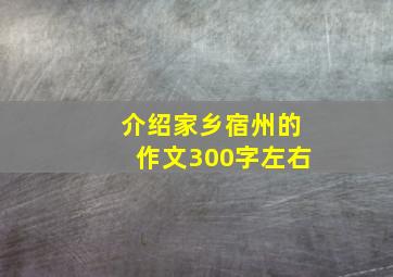 介绍家乡宿州的作文300字左右