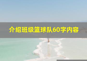 介绍班级篮球队60字内容