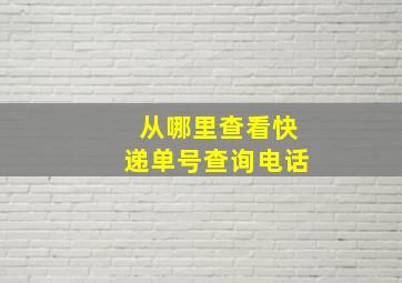 从哪里查看快递单号查询电话