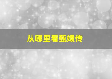 从哪里看甄嬛传