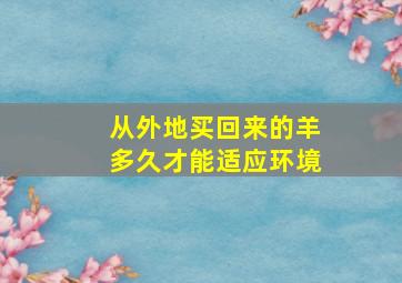 从外地买回来的羊多久才能适应环境