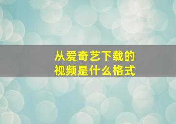 从爱奇艺下载的视频是什么格式