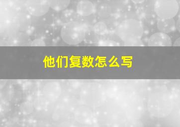 他们复数怎么写