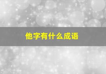 他字有什么成语