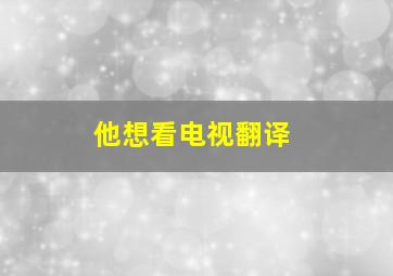 他想看电视翻译