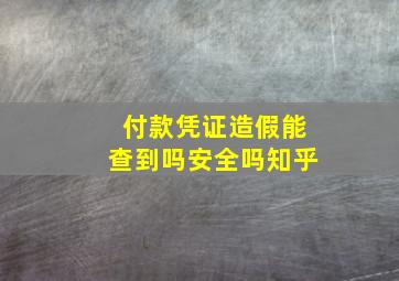 付款凭证造假能查到吗安全吗知乎