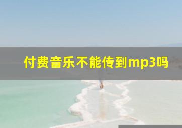 付费音乐不能传到mp3吗