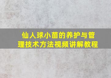 仙人球小苗的养护与管理技术方法视频讲解教程