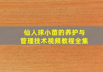 仙人球小苗的养护与管理技术视频教程全集