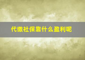 代缴社保靠什么盈利呢