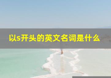 以s开头的英文名词是什么