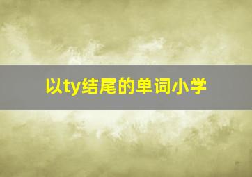 以ty结尾的单词小学