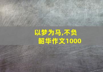 以梦为马,不负韶华作文1000