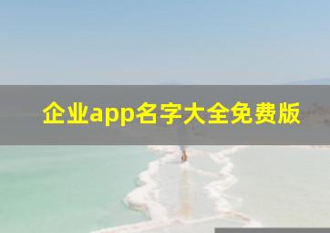 企业app名字大全免费版