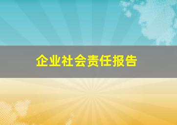 企业社会责任报告