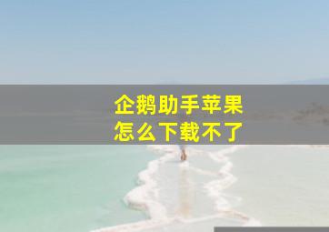 企鹅助手苹果怎么下载不了