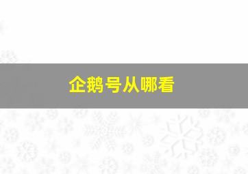 企鹅号从哪看