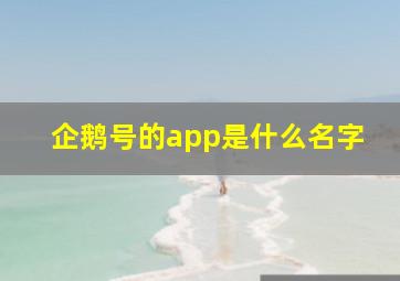 企鹅号的app是什么名字