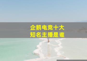 企鹅电竞十大知名主播是谁