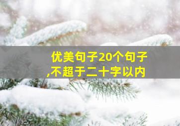 优美句子20个句子,不超于二十字以内