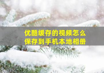 优酷缓存的视频怎么保存到手机本地相册