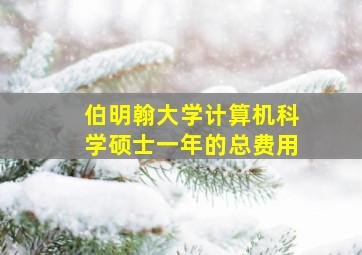 伯明翰大学计算机科学硕士一年的总费用