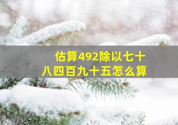 估算492除以七十八四百九十五怎么算