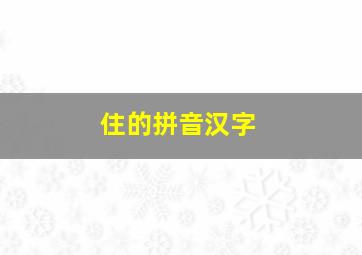 住的拼音汉字