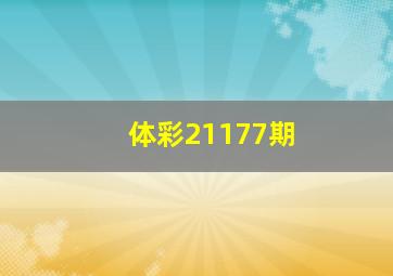 体彩21177期