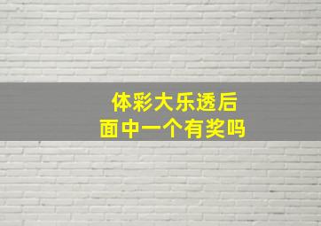 体彩大乐透后面中一个有奖吗