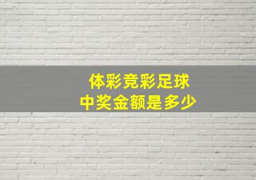 体彩竞彩足球中奖金额是多少