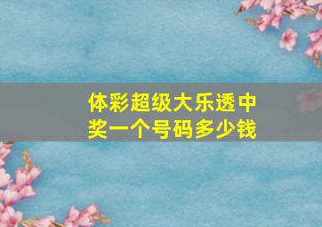 体彩超级大乐透中奖一个号码多少钱