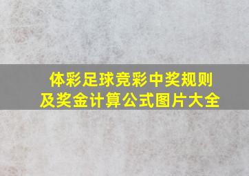 体彩足球竞彩中奖规则及奖金计算公式图片大全