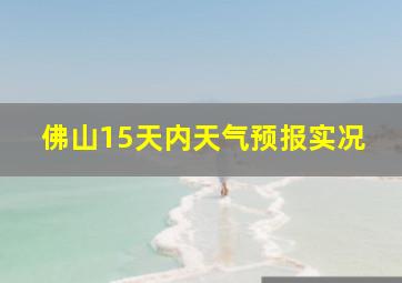 佛山15天内天气预报实况