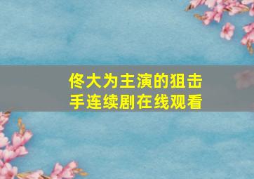 佟大为主演的狙击手连续剧在线观看