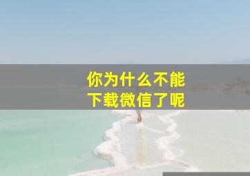 你为什么不能下载微信了呢