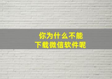 你为什么不能下载微信软件呢